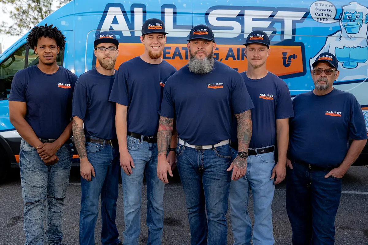 The All Set team in front of their service van